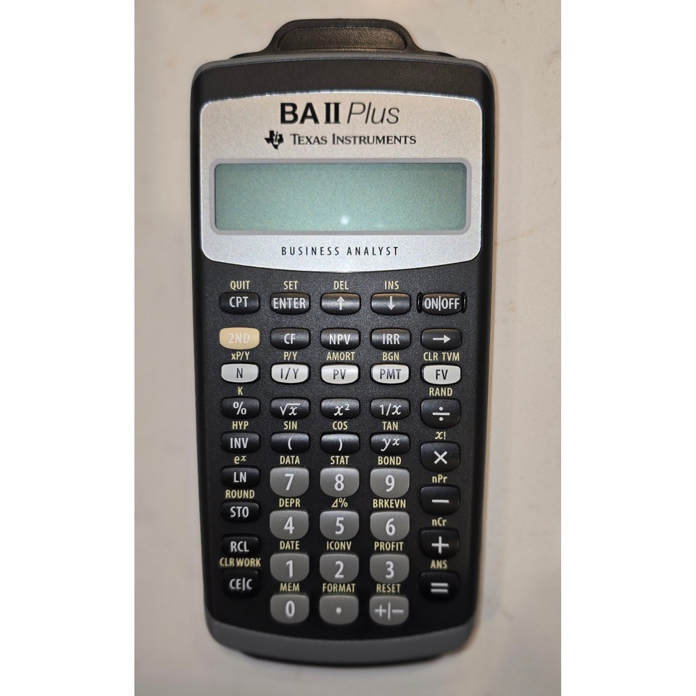 Texas Instruments BA II Plus Business Analyst Financial Calculator Black Silver